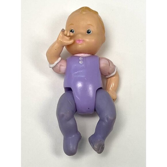 FISHER-PRICE Loving Family Dollhouse 2.5" Baby Infant & Dad DOLLS Nursery Purple - Picture 5 of 6